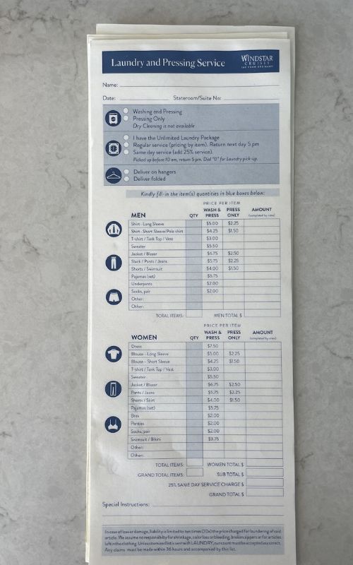 Laundry flyer with price rates