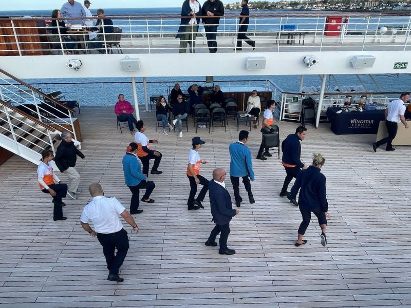 Crew line dancing show