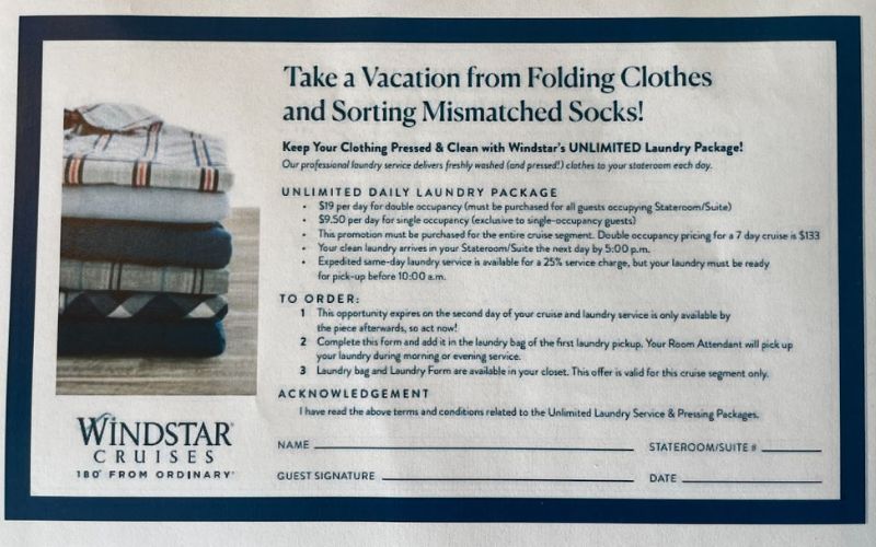 Windstar laundry services