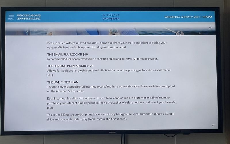 The wifi plan you can avail onboard