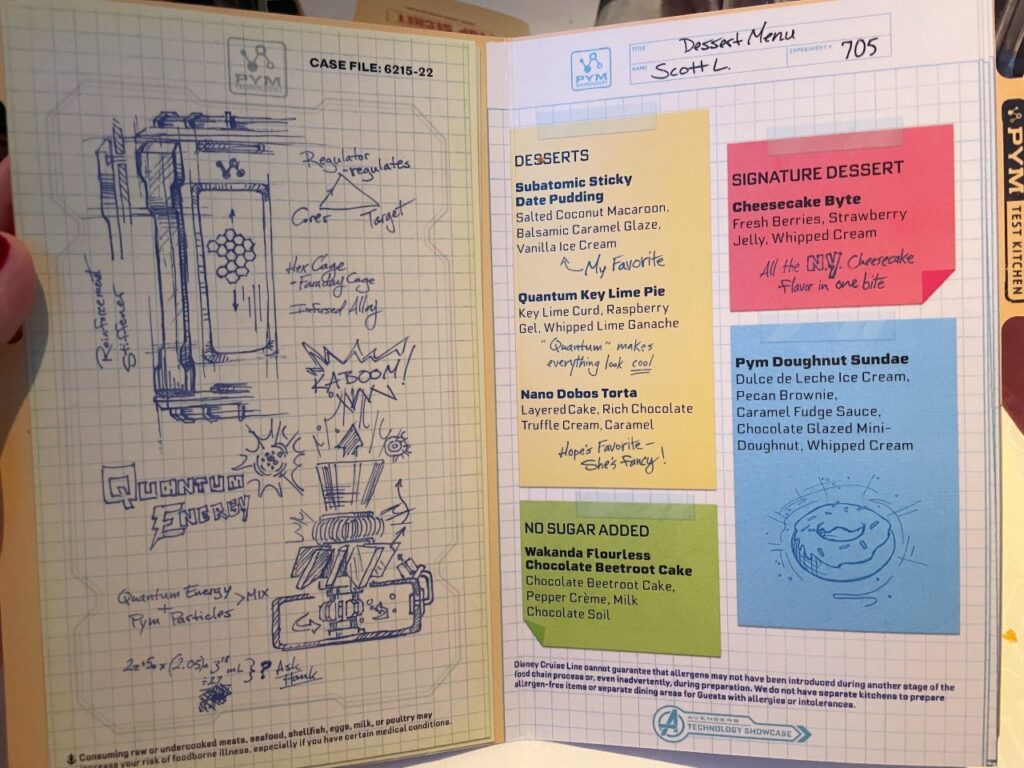 Worlds of Marvel Dessert Menu