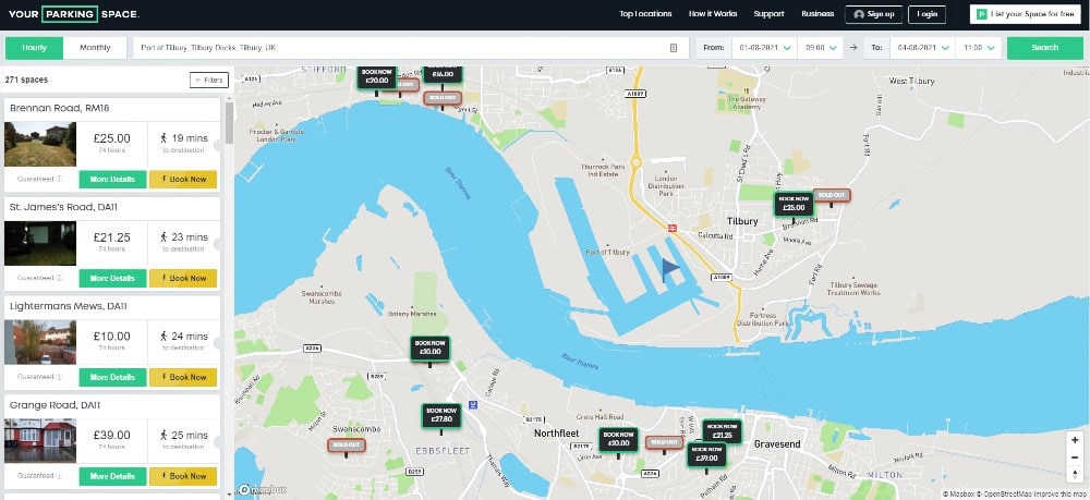 london international cruise terminal parking