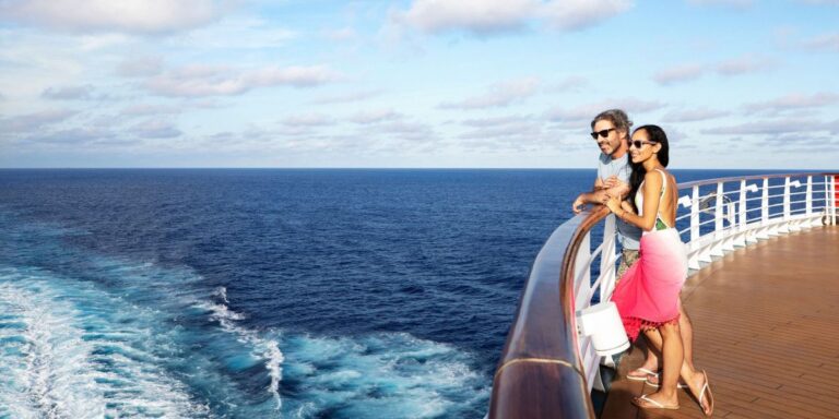 a couple on a cruise ship deck