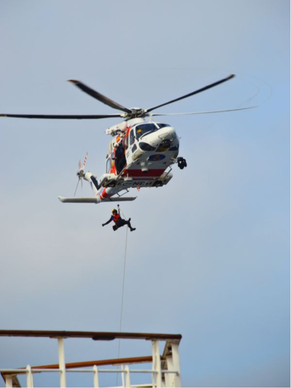 airlift to hospital from a cruise ship
