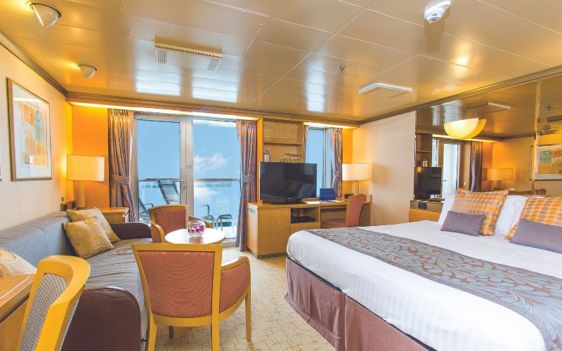 The golden interior of Arcadia mini suite