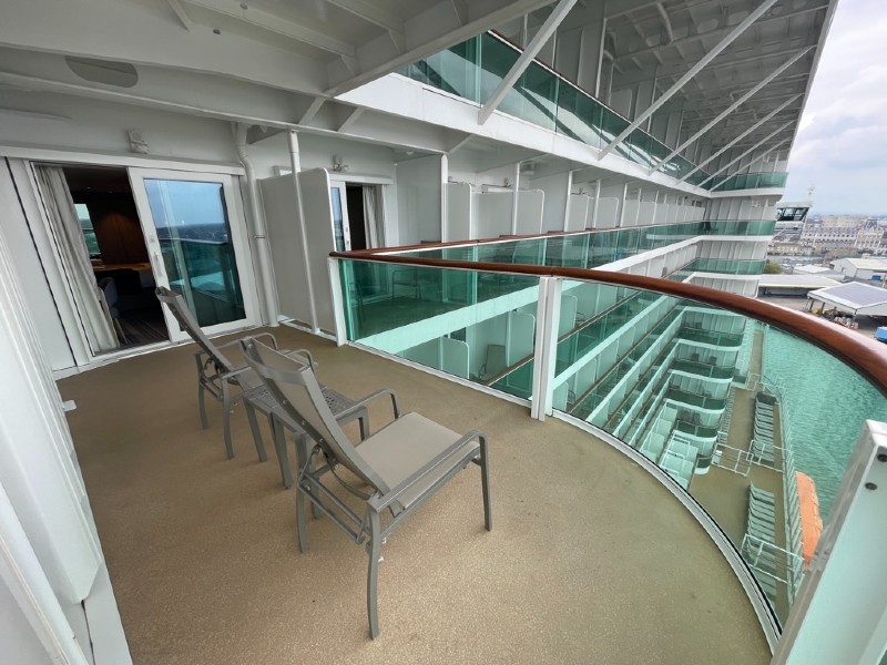 balcony furniture on Iona cruise ship