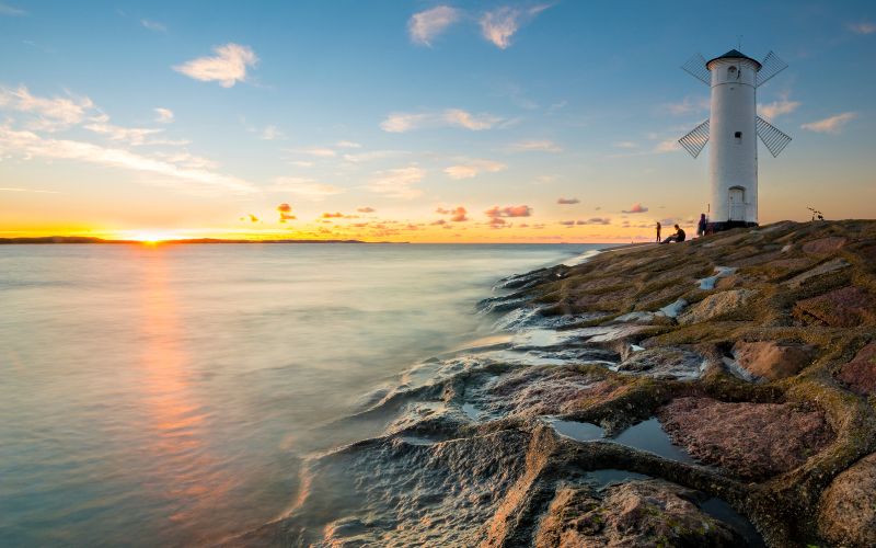 The baltic ocean and a small windmill