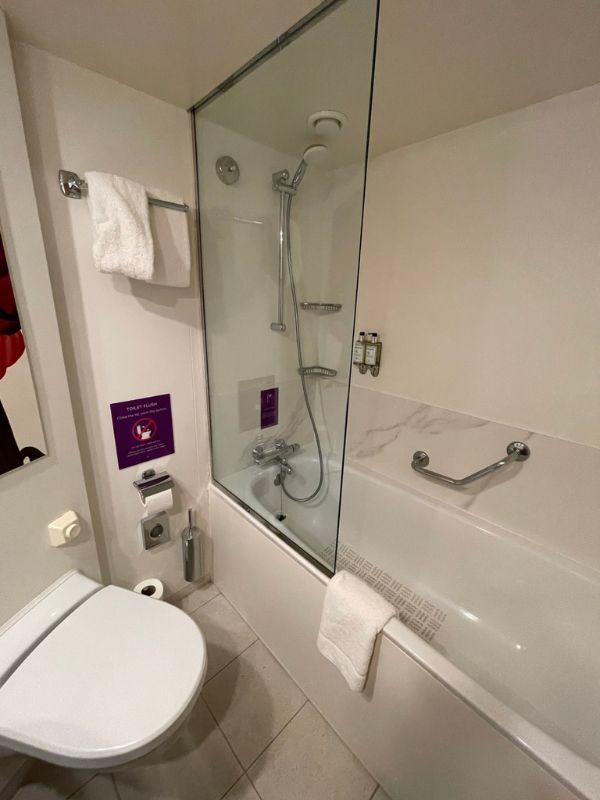 Bathroom bathtub with shower