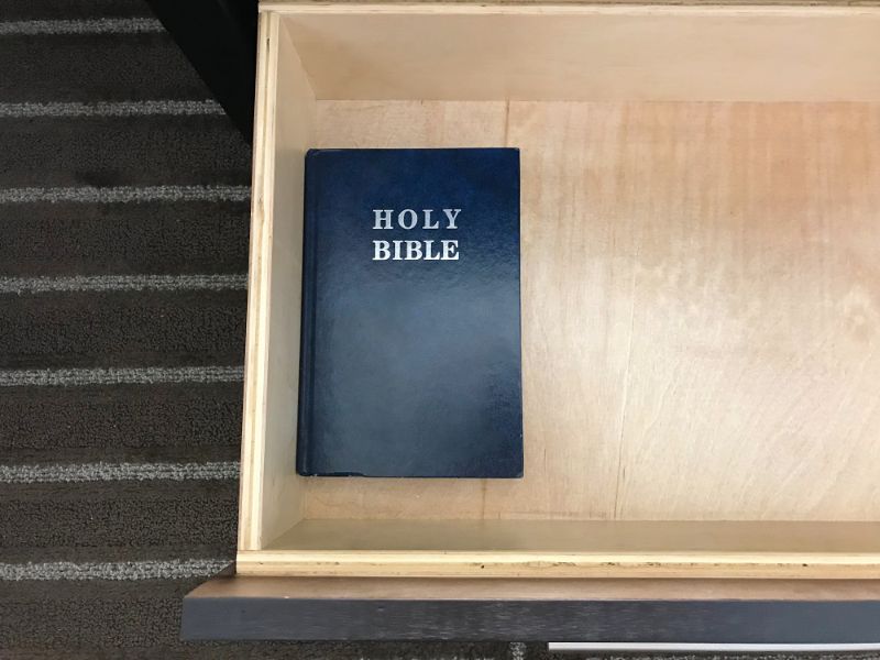 Bible in drawer