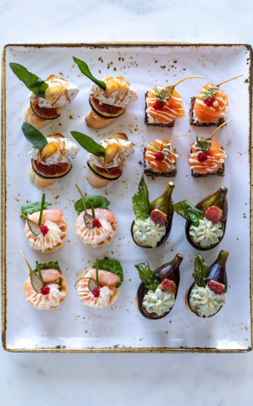 Yummy canapes on a plate