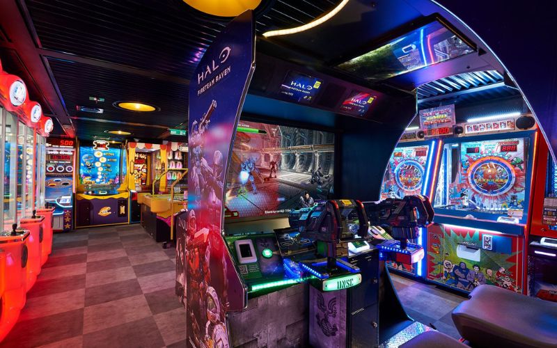 An arcade game inside the arcade
