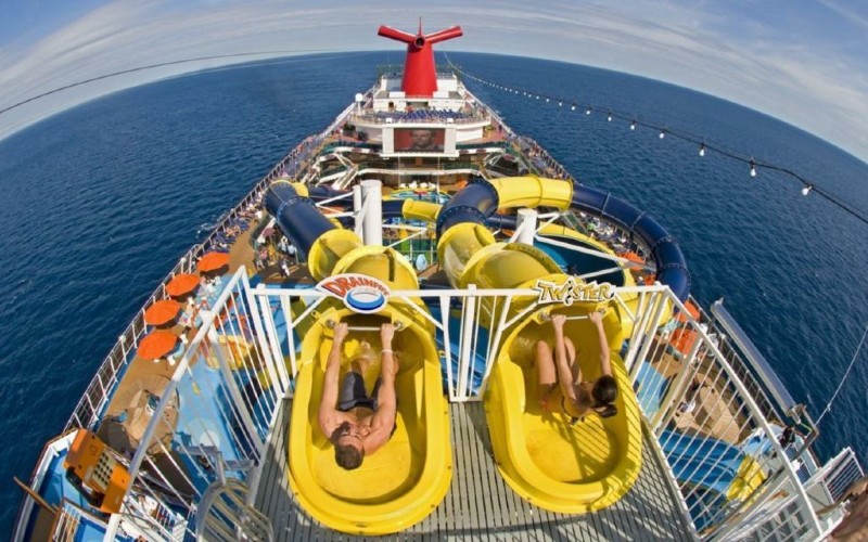 water slides on a Carnival ship