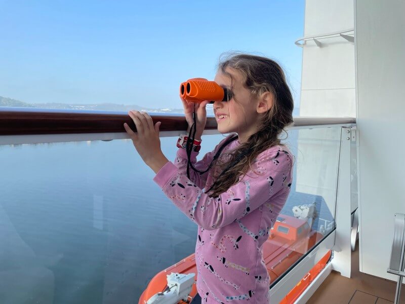 child on balcony