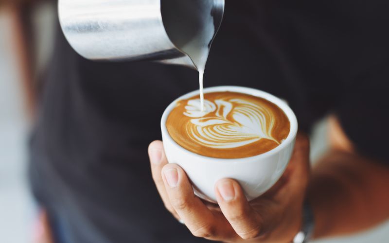 A coffee having its final touches