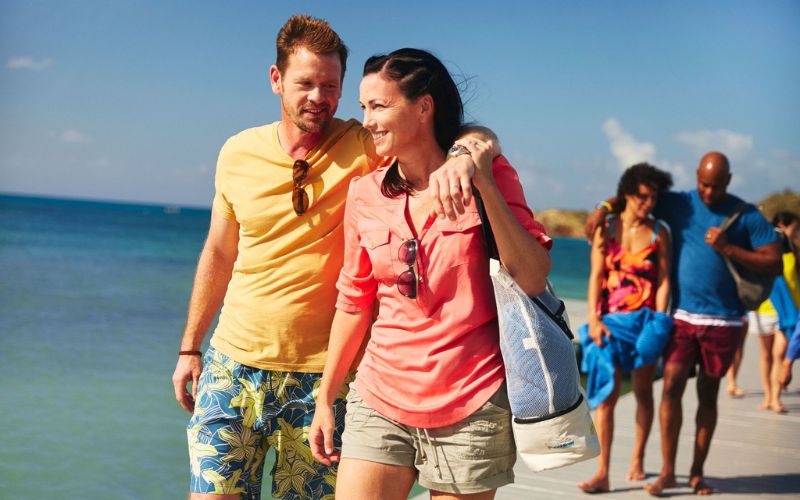 couple walking on a Carnival cruise excursion