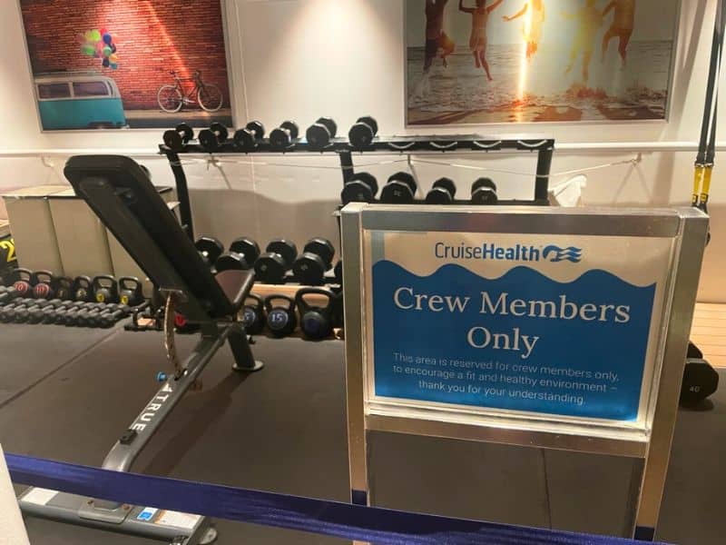 crew gym on Princess ship