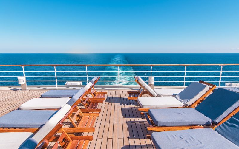 View from the lounge deck of a cruise ship