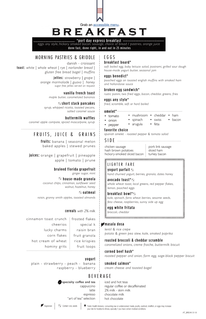 Carnival Cruise Food Menus
