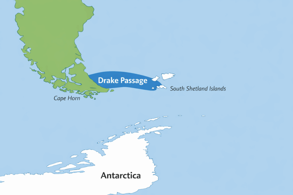 Map showing Drake Passage