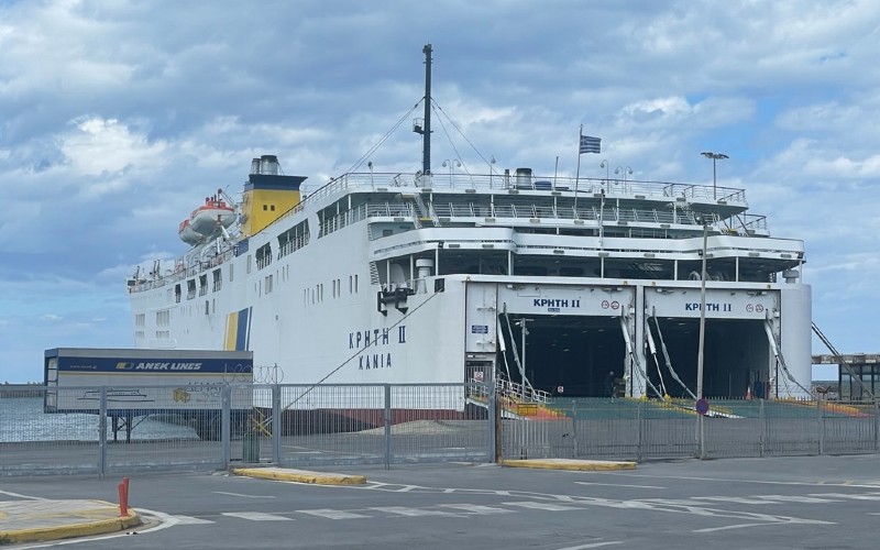 A drive-on ferry in Greece