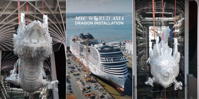 MSC World Asia Dragon Installation