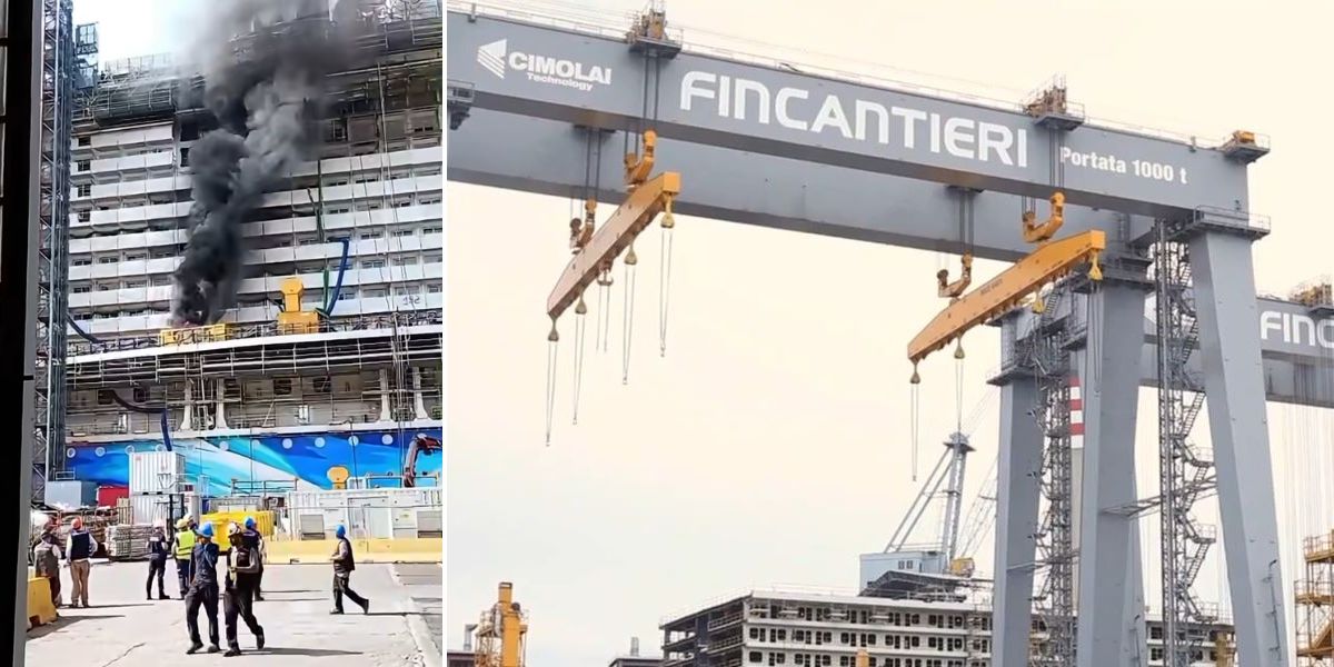 Fire at Fincantieri's shipyard