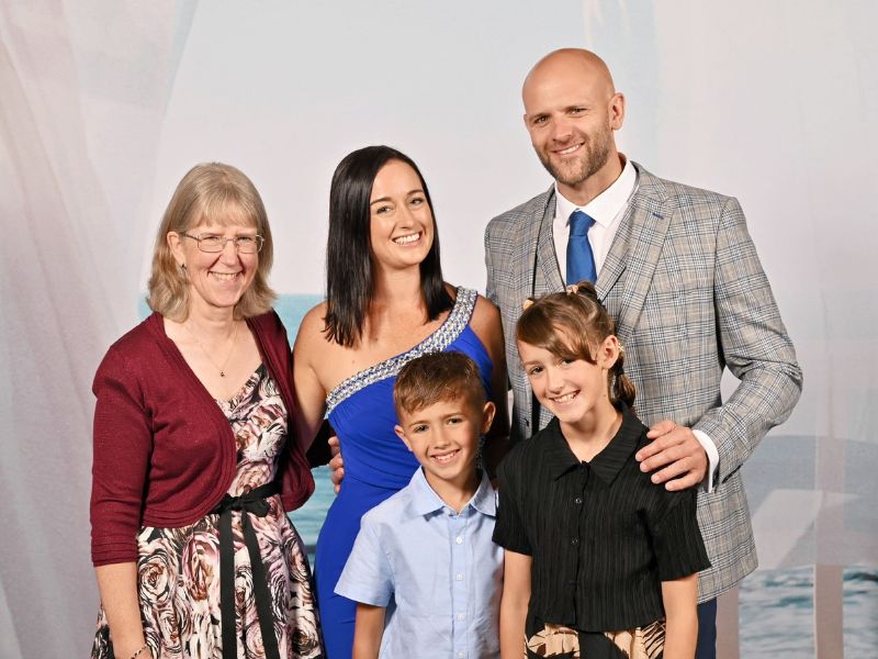 Family portrait photograph on Princess Cruises