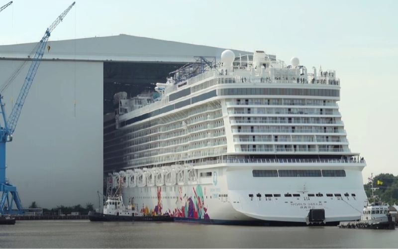 World Dream cruise ship floating out