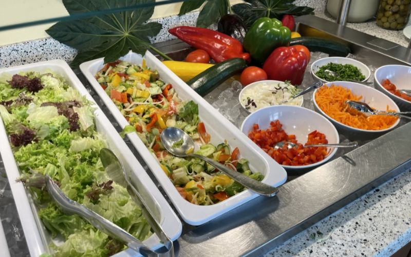 A veggie salad buffet