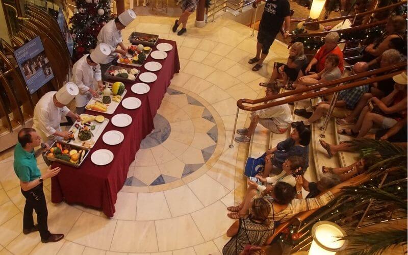 cruise ship fruit carving display