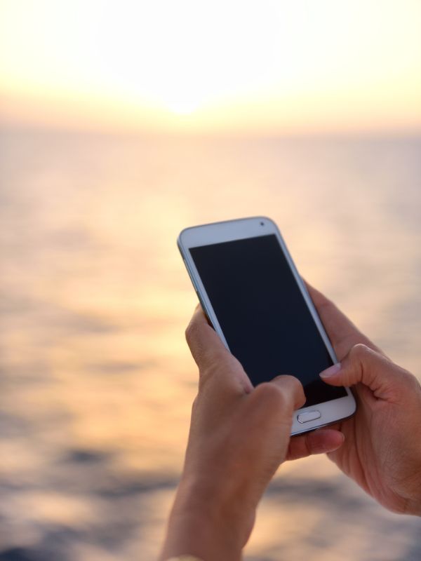 mobile phone at sea