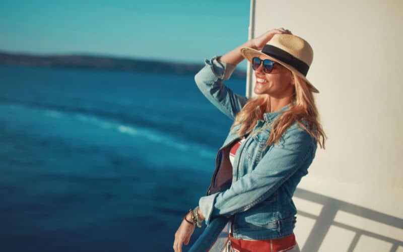 Happy girl travelling