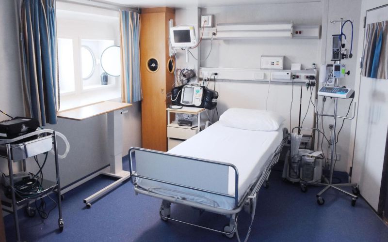hospital bed on a cruise ship