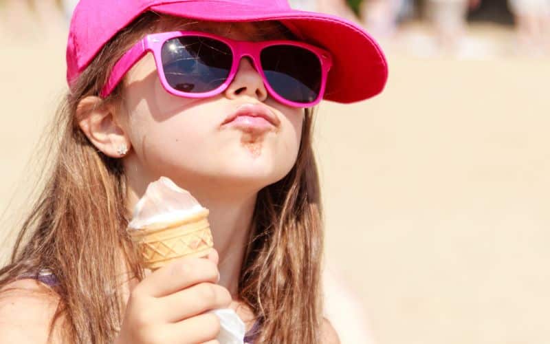 Little girl enjoying her ice cream