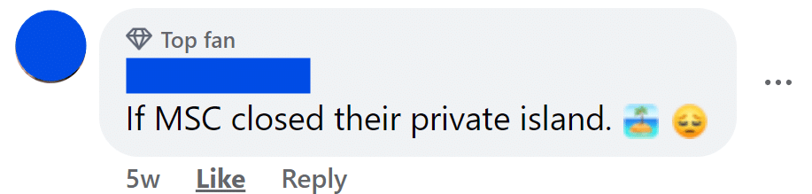 If MSC closed their private island.