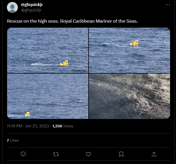 Tweets about a guest falling overboard on Mariner of the Seas