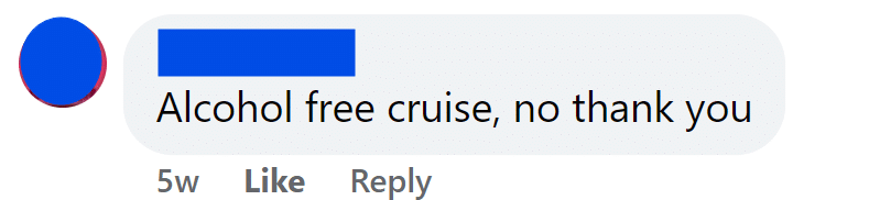 Alcohol free cruise, no thank you