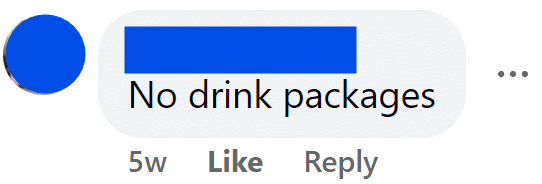No drink packages