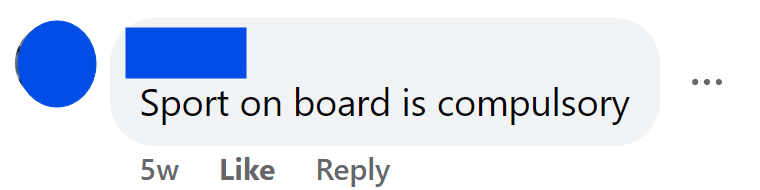 Sport on board is compulsory