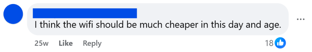 I think the wifi should be much cheaper in this day and age.