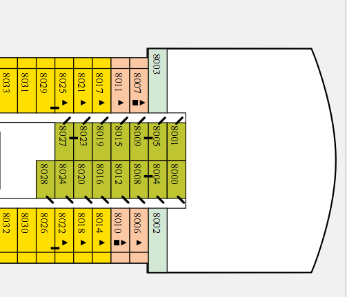 Celebrity Millennium deck plans showing Deluxe Ocean View rooms