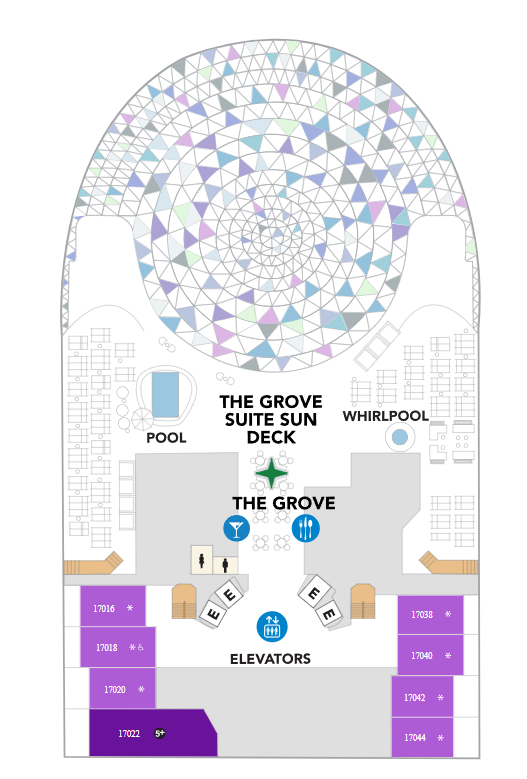 Star of the Seas deck plans showing high suites