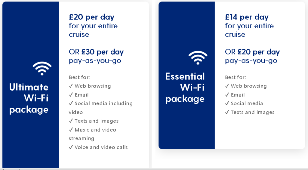P&O wifi packages