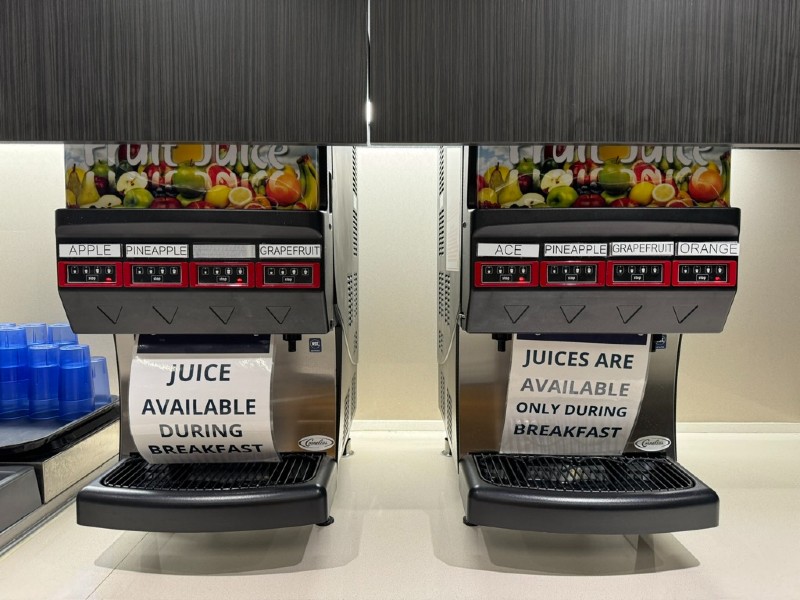 Juice machines in buffet on MSC Euribia