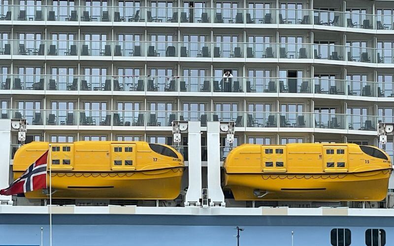 yellow lifeboats on Anthem of the Seas