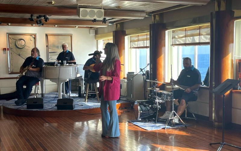 Live band performing onboard Celestyal Olympia cruise ship