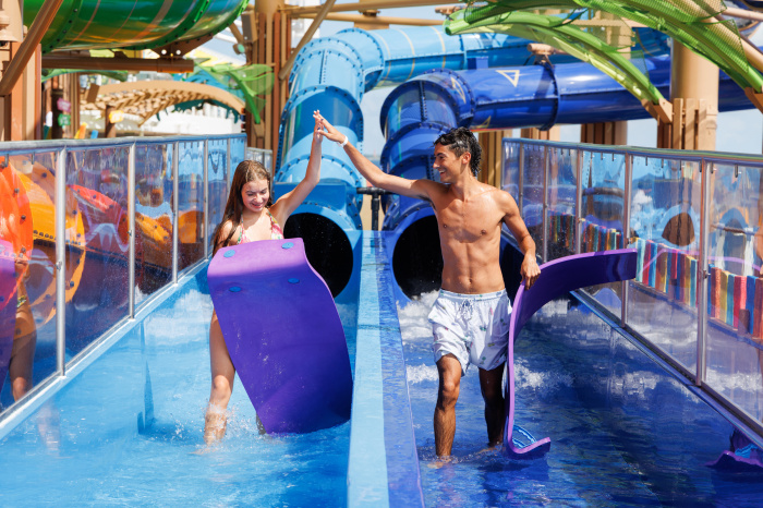 On Royal Caribbean’s Star of the Seas, adventurers are in for the ultimate thrill at Category 6, the largest waterpark at sea