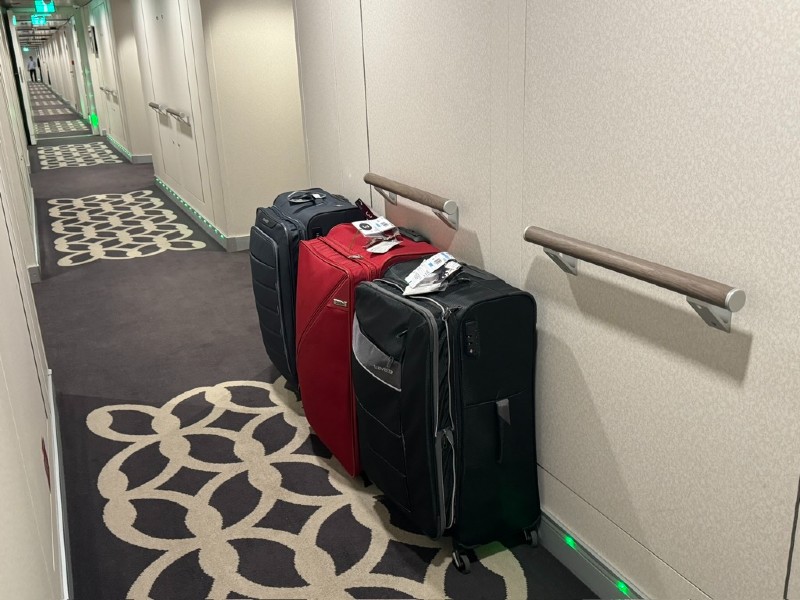 luggage on a cruise ship.