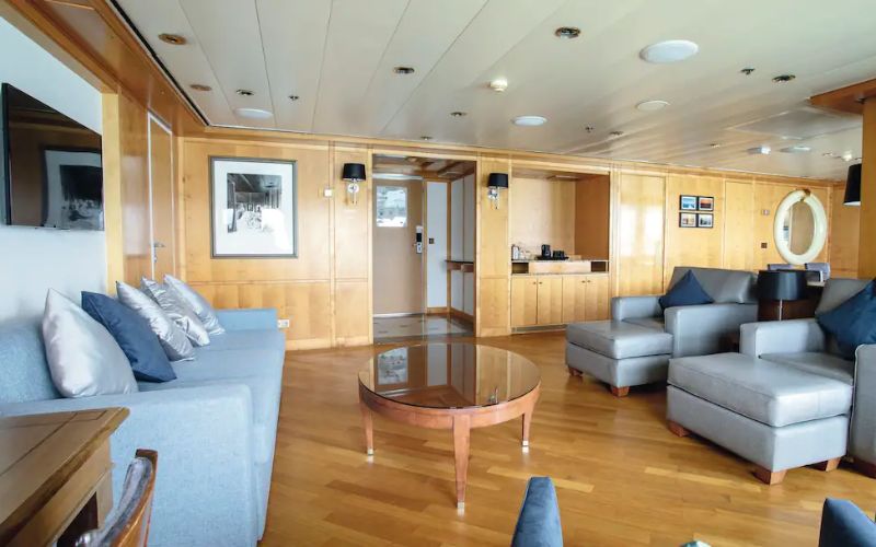 The family area of a royal suite