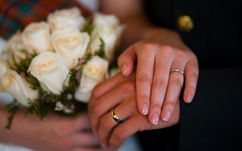 Two people getting married